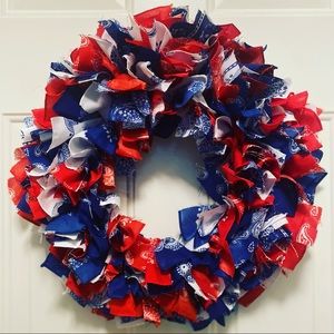 Patriotic shag door wreath